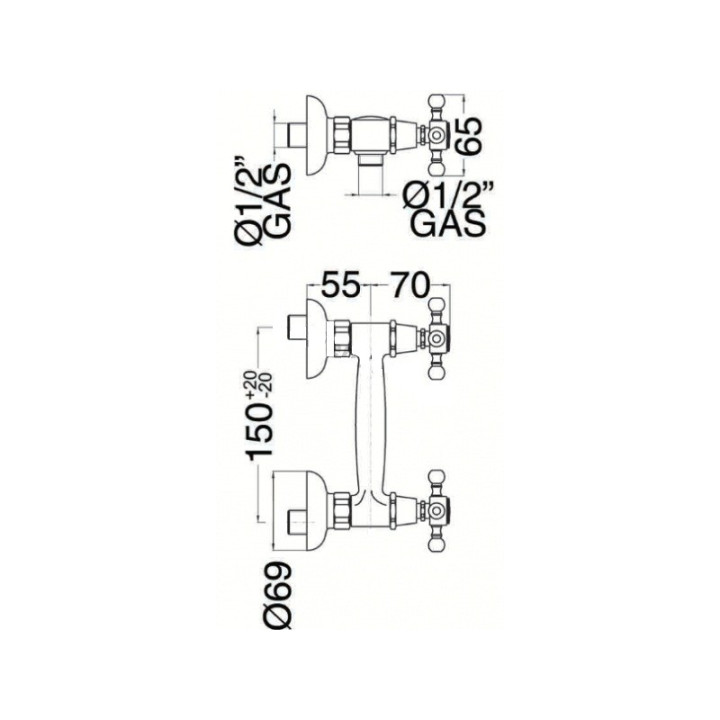 Bateria wannowa wolnostojąca Eurorama Anais, chrom- sanitbuy.pl