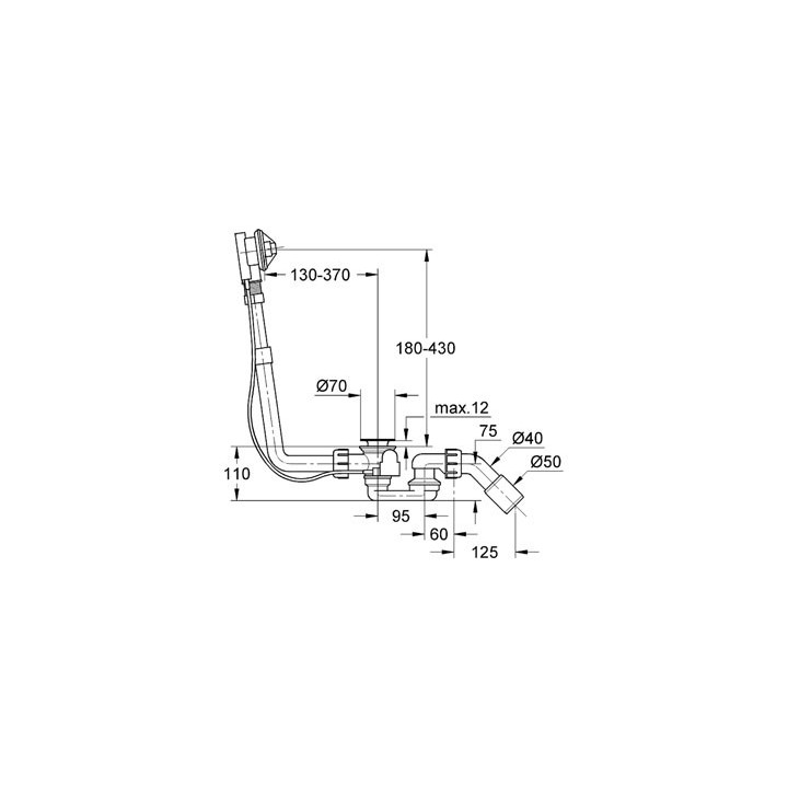 Zestaw odpływowy i przelewowy Grohe Talento do wanien dużych- sanitbuy.pl