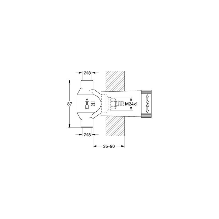 Element wewnętrzny zaworu podtynkowego Grohe 1/2", poł. lutowane- sanitbuy.pl