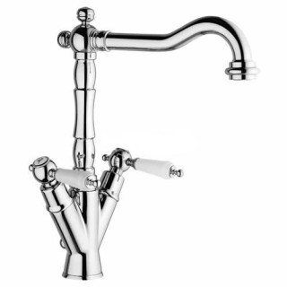 Bateria umywalkowa 3-otworowa ścienna Cristina Rubinetterie Canova Elite z korkiem, stare złoto- sanitbuy.pl