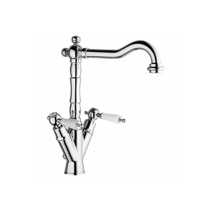 Bateria umywalkowa 3-otworowa ścienna Cristina Rubinetterie Canova Elite z korkiem, stare złoto- sanitbuy.pl