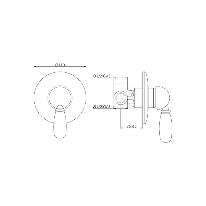 Bateria natryskowa Gaboli Luigi Imperial podtynkowa, stare złoto- sanitbuy.pl
