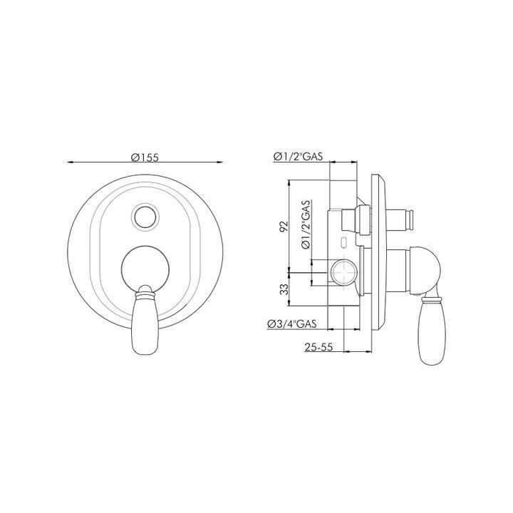 Bateria wannowa Gaboli Luigi Imperial podtynkowa, chrom- sanitbuy.pl