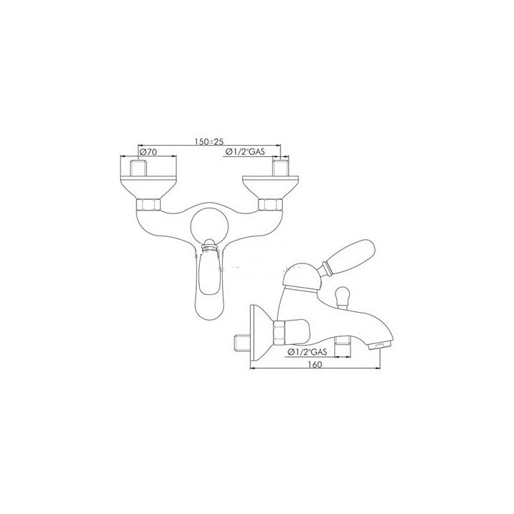 Bateria wannowa Gaboli Luigi Imperial podtynkowa, stare złoto- sanitbuy.pl