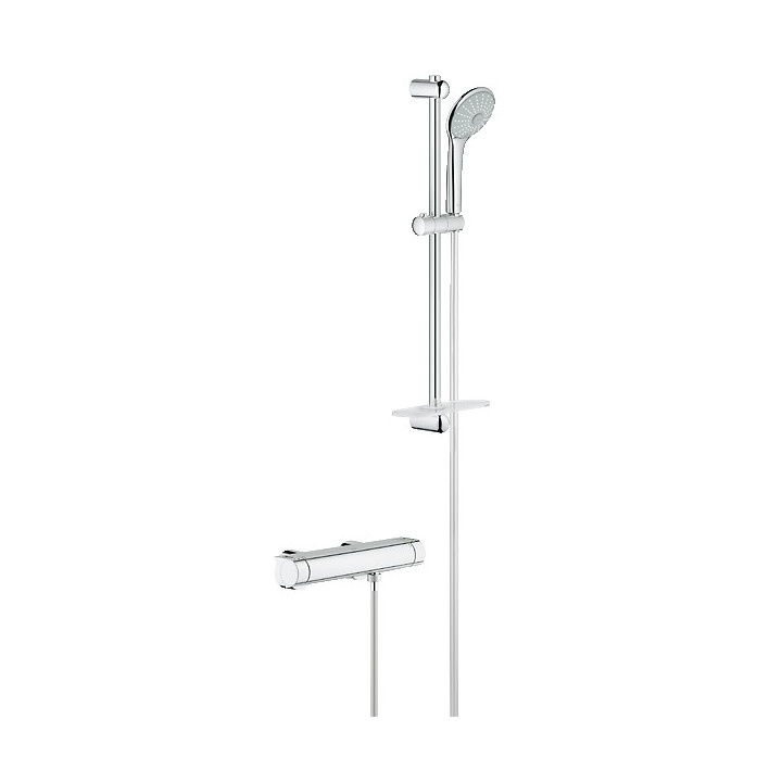 Bateria prysznicowa Grohe Grohtherm 2000 ścienna, wys. 400 - 600 mm, chrom, termostatyczna- sanitbuy.pl