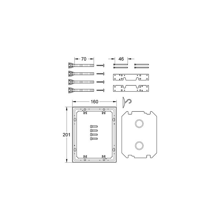 Zestaw montażowy GROHE do przycisków Skate Cosmopolitan z płytką szklaną- sanitbuy.pl