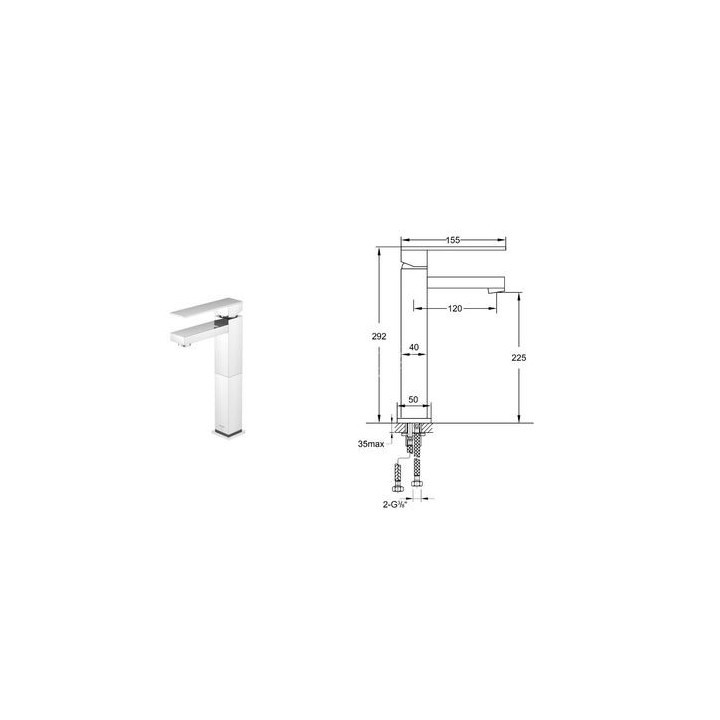 Bateria umywalkowa stojąca wysoka steinberg seria 160 - wysokość 292mm- sanitbuy.pl