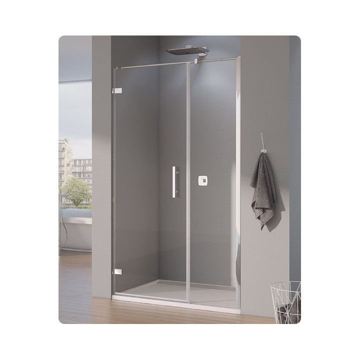 Drzwi jednoczęściowe ze ścianką SanSwiss PUR PU31P szer. 900, wys. 2000, chrom, przezroczysta, profil przyścienny- sanitbuy.pl