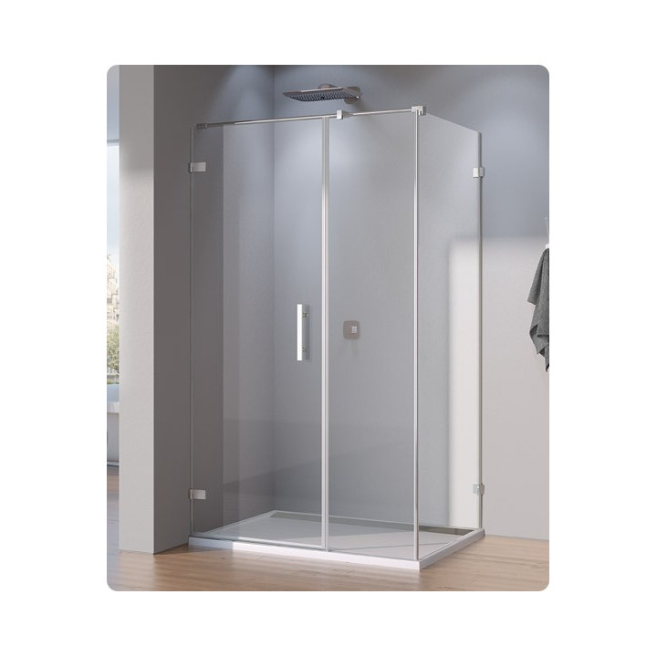 Drzwi jednoczęściowe ze ścianką SanSwiss PUR PU31 lewe, chrom, szer. do 1600 mm, wys. do 2300 mm (MAX), przezroczyste- sanitbuy.