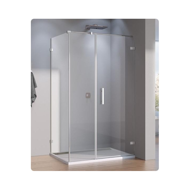 Drzwi jednoczęściowe ze ścianką SanSwiss PUR PU31 lewe, chrom, szer. do 2000 mm, wys. do 2300 mm (MAX), przezroczyste- sanitbuy.