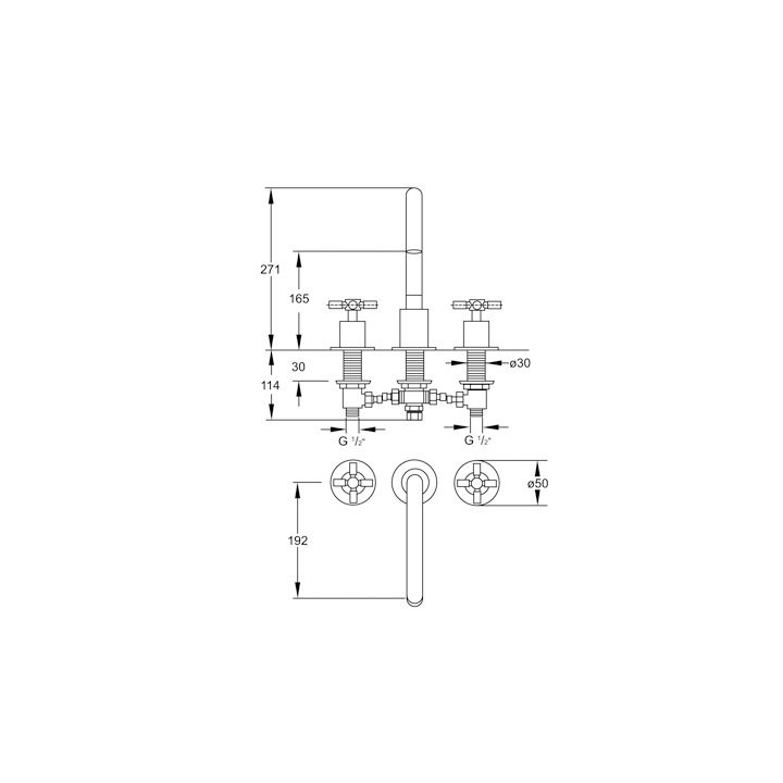 Bateria umywalkowa ścienna Steinberg Seria 250, podtynkowa, wylewka dł. 24,5 cm- sanitbuy.pl