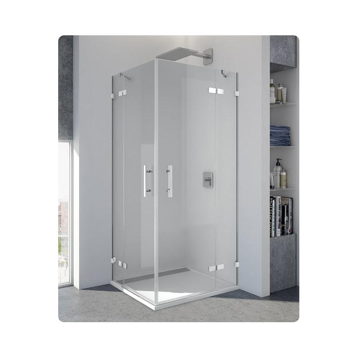 Wejście narożne dwuczęściowe SanSwiss PUR PUE2 lewe, chrom, szer. 750 - 1200 mm, wys. do 2300 mm (MAX), przezroczyste, montaż be