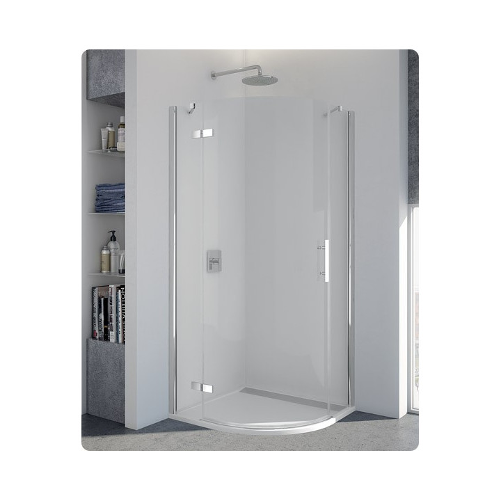 Kabina półokrągła dwuczęściowa SanSwiss PUR PU4 promień 500 mm, wys. 2000 mm, chrom, przezroczyste- sanitbuy.pl