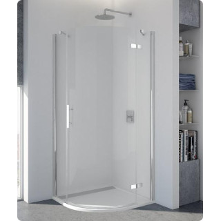 Kabina półokrągła jednoczęściowa SanSwiss PUR P3P promień 500 mm, szer. 750 - 1200 mm, wys. 2000 mm, chrom, przezroczyste- sanit