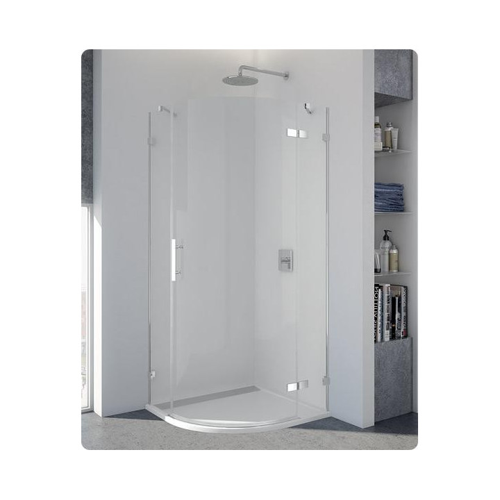 Kabina półokrągła jednoczęściowa SanSwiss PUR P3 lewa, promień 500 mm, wys. 2000 mm, szer. 750 - 1200 mm, chrom, przezroczyste -