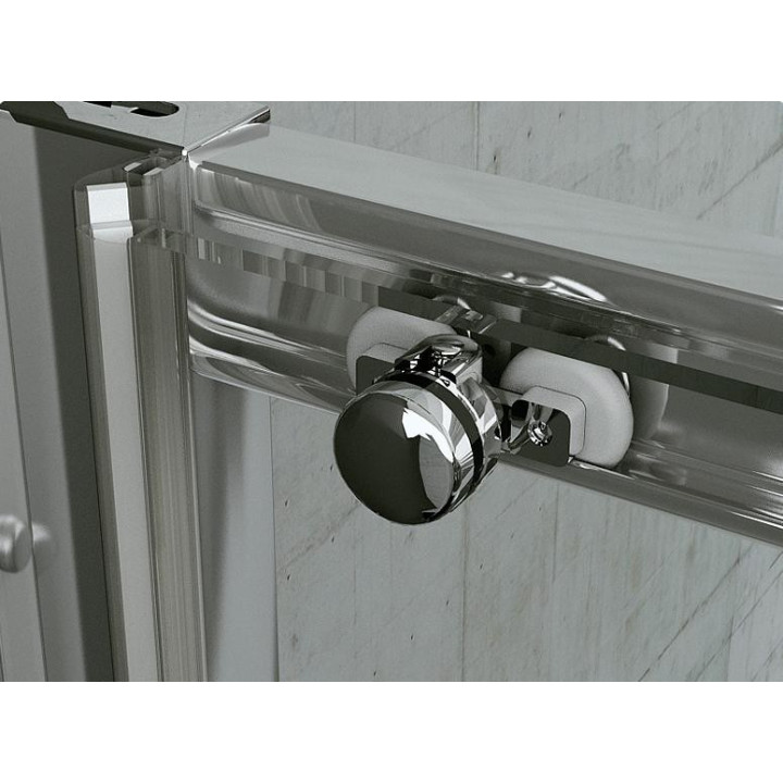 Drzwi rozsuwane 4-częściowe SanSwiss TOP-LINE TOPS4 szer. 1200 - 1800 mm, wys. do 1900 mm, srebrny mat, przezroczyste- sanitbuy.