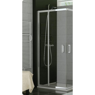 Kabina, drzwi ze ścianką SanSwiss TOP-LINE TED2 lewe, szer. 700 - 900 mm, wys. do 1900 mm, srebrny mat, przezroczyste- sanitbuy.