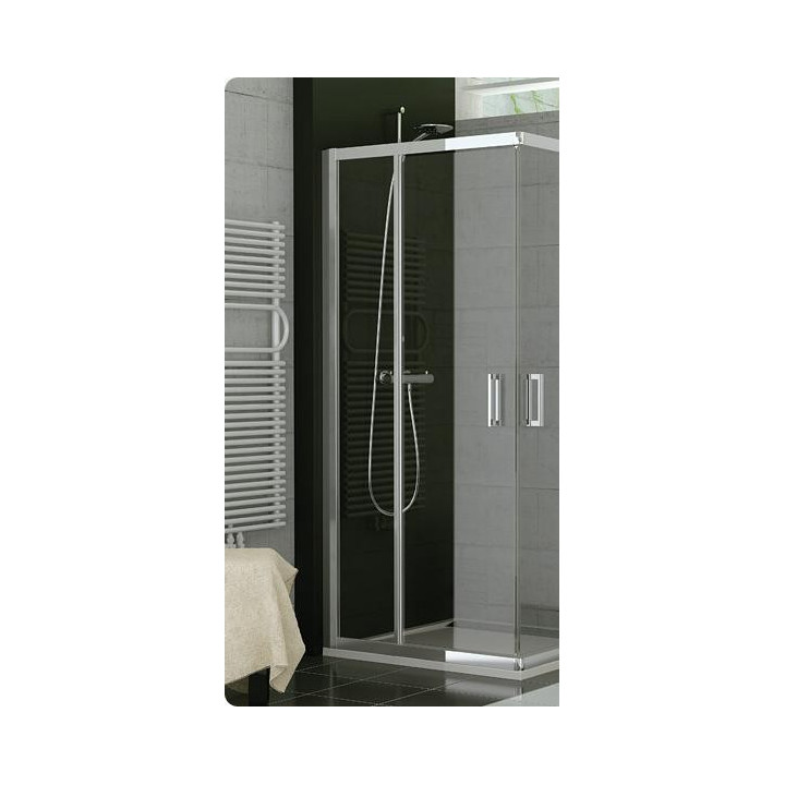 Kabina, drzwi ze ścianką SanSwiss TOP-LINE TED2 lewe, szer. 700 - 900 mm, wys. do 1900 mm, srebrny mat, przezroczyste- sanitbuy.