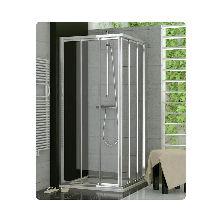 Kabina, drzwi rozsuwane SanSwiss TOP-LINE TOP lewe, szer. 600 - 900 mm, wys. do 1900 mm, srebrny mat, przezroczyste - sanitbuy.p