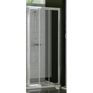 Kabina, drzwi rozsuwane 3-częściowe SanSwiss TOP-LINE TOE3 lewe, szer. 901 - 1200 mm, wys. do 1900 mm, srebrny mat, przezroczyst