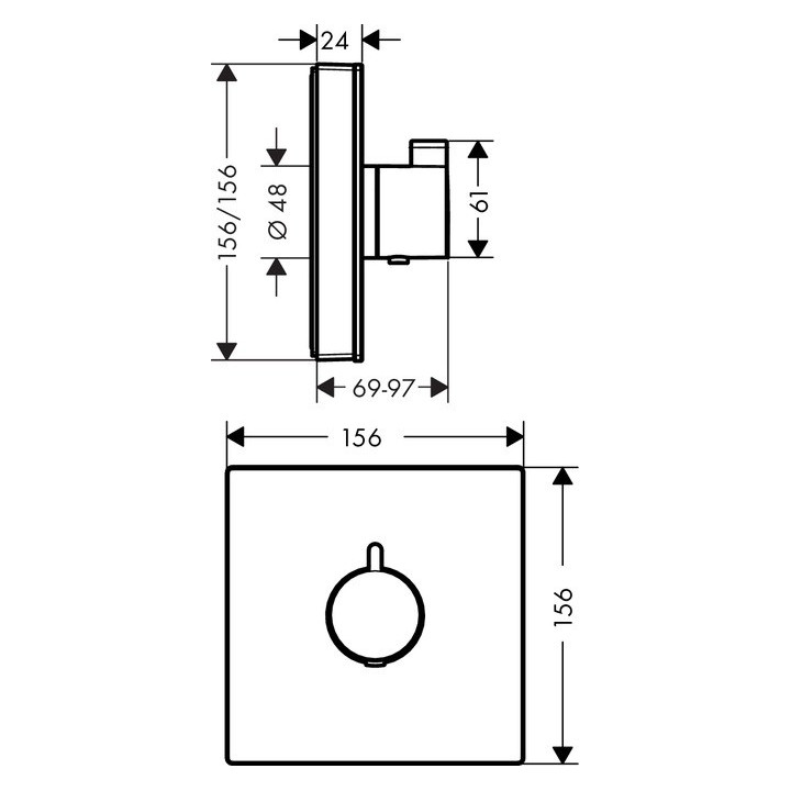 Bateria termostatyczna Hansgrohe ShowerSelect Glass podtynkowa, el. zewnętrzny, biały/chrom, 2 odbiorniki- sanitbuy.pl