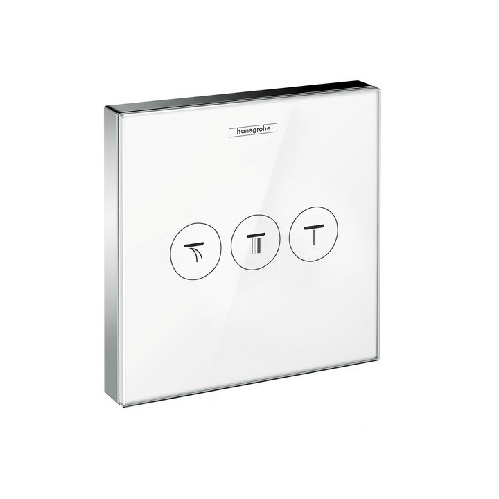 Bateria termostatyczna Hansgrohe ShowerSelect Glass podtynkowa, el. zewnętrzny, biały/chrom, HighFlow- sanitbuy.pl