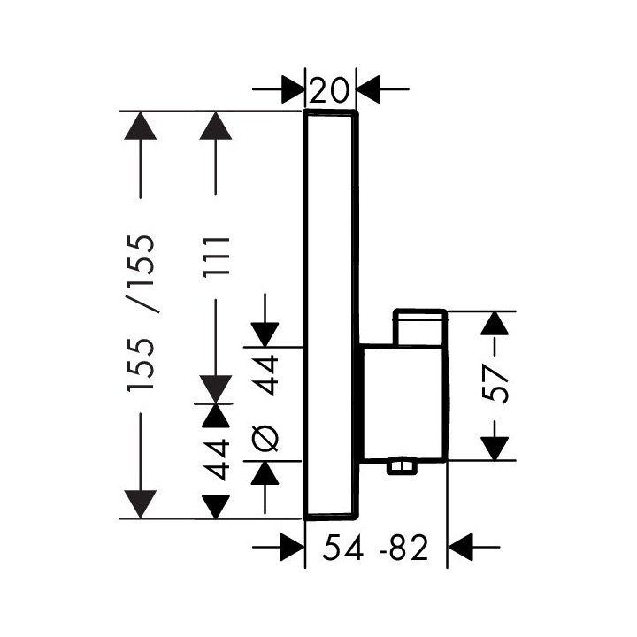 Bateria termostatyczna Hansgrohe ShowerSelect Glass podtynkowa, el. zewnętrzny, czarny/chrom, 1 odbiornik- sanitbuy.pl