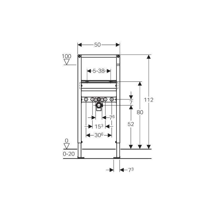 Element montażowy Geberit Duofix do umywalki dla baterii stojącej H112- sanitbuy.pl