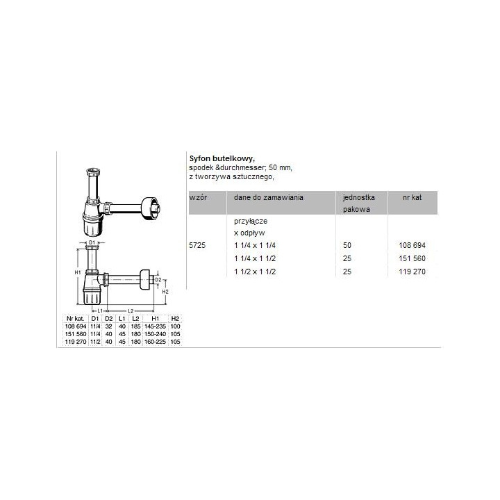 Półsyfon butelkowy do umywalki Viega- tworzywo- sanitbuy.pl