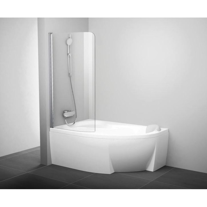 Parawan nawannowy Ravak CVSK114/150 prawy, szer. 850 mm, profil:połysk, przezroczysty- sanitbuy.pl