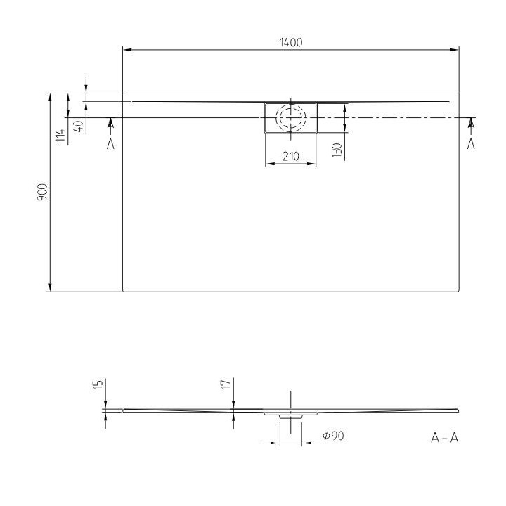 Brodzik prostokątny Villeroy & Boch Archtectura 1400 x 900 x 15 mm, biały- sanitbuy.pl