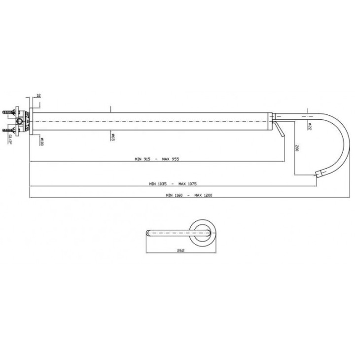 Bateria umywalkowa Zucchetti Isystick wolnostojąca, wys. 1160 - 1200 mm, chrom- sanitbuy.pl