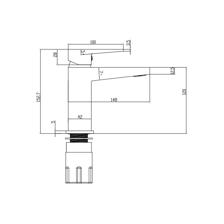 Bateria umywalkowa Omnires Fresh FR7110 sztorcowa, wys. 153 mm, chrom- sanitbuy.pl