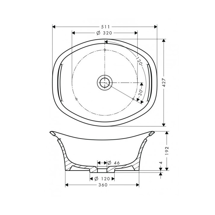 Misa umywalkowa Axor Urquiola 500 mm- sanitbuy.pl