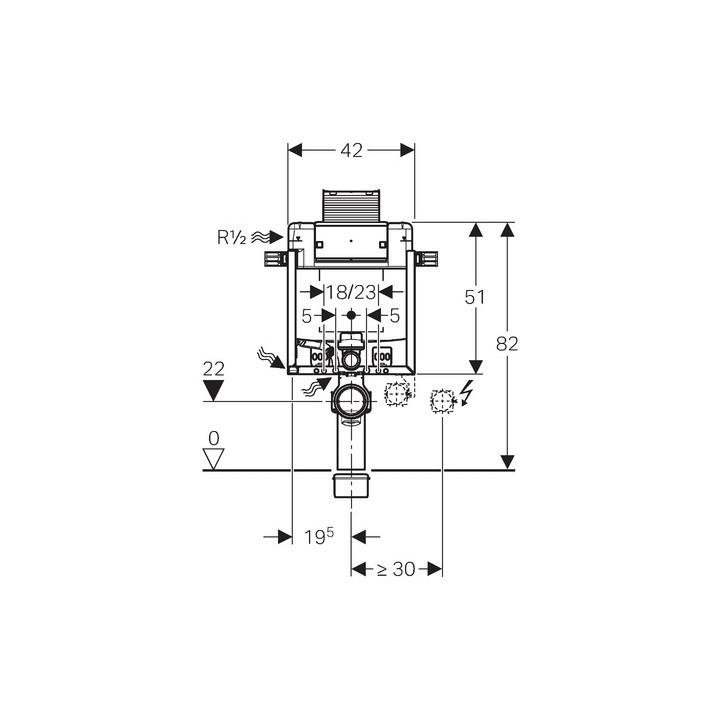 Element montażowy  do WC Geberit Kombifix Omega, H82- sanitbuy.pl