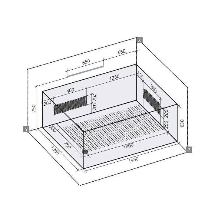 Wanna asymetryczna Ruben Ego narożna, 195 x 135 x 45 cm, biała, system hydromasażu Neos- sanitbuy.pl