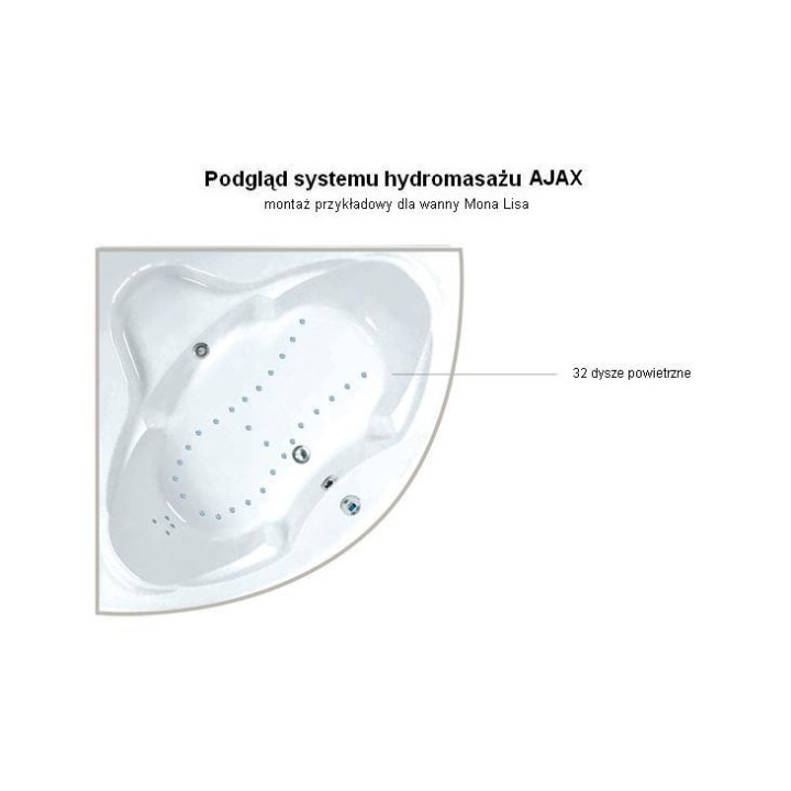 Wanna narożna Ruben Perla 165 x 90 x 48 cm, biała, lewa/prawa, system hydromasażu Kenzo- sanitbuy.pl