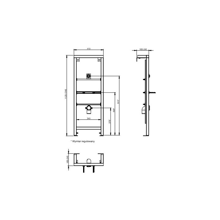Stelaż podtynkowy do pisuaru z dopływem z tyłu Roca, zabudowa lekka, brak armatury- sanitbuy.pl