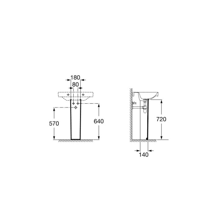 Postument Roca Debba biały, 18 x 14 x 72 cm- sanitbuy.pl