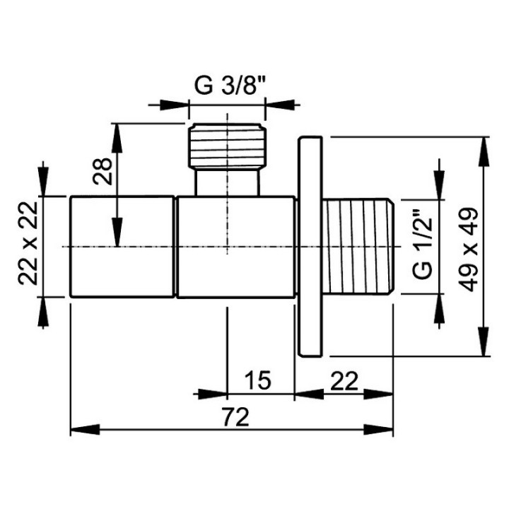 Zawór kątowy Alcaplast 1/2" x 3/8" chrom, czworokątny- sanitbuy.pl