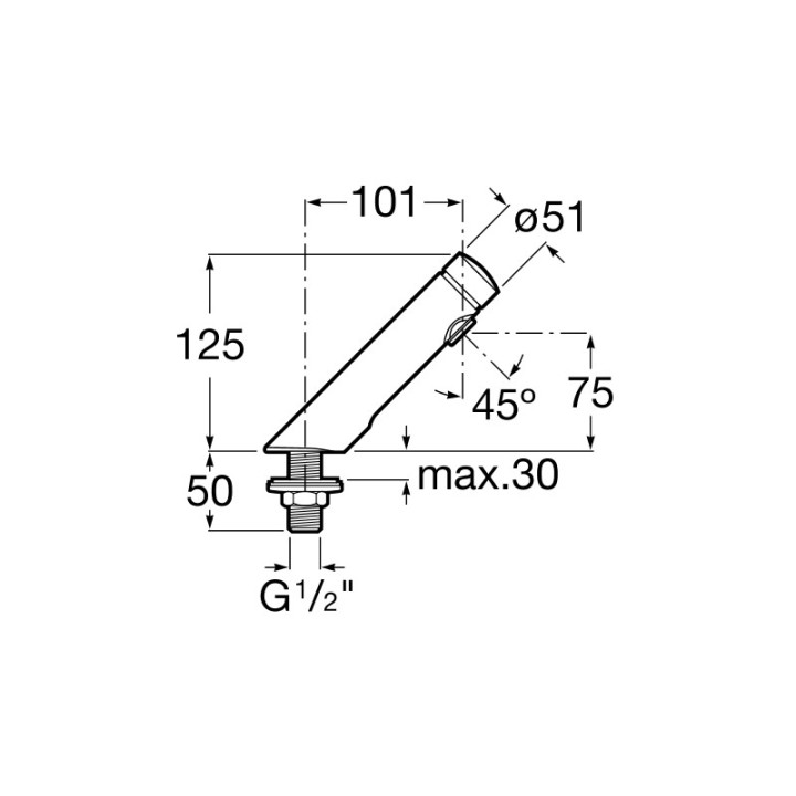 Bateria umywalkowa czasowa Roca Avant stojąca, chrom, z mieszaczem- sanitbuy.pl