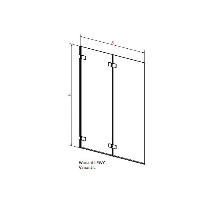 Parawan nawannowy Radaway Arta PRD lewy,  składany, chrom - sanitbuy.pl