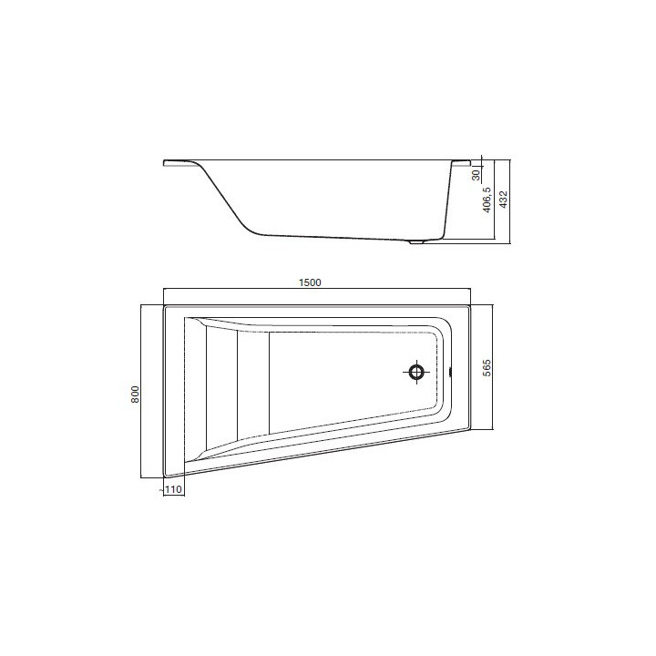 Wanna narożna asymetryczna Roca Orbita lewa, biała, akrylowa, 160 x 100 cm, nóżki w zestawie- sanitbuy.pl