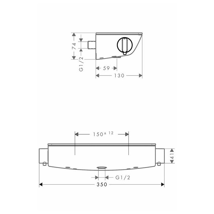 Bateria natryskowa termostatyczna Ecostat Select ścienna - sanitbuy.pl