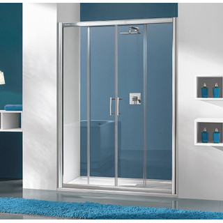 Drzwi przesuwne Sanpast 4/TX5b, czteroczęściowe, 130x190 cm, szkło przejrzyste W0, Glass Protect- sanitbuy.pl