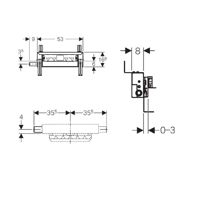 Element montażowy Geberit Kombofix do natrysków z odpływem ściennym - sanitbuy.pl