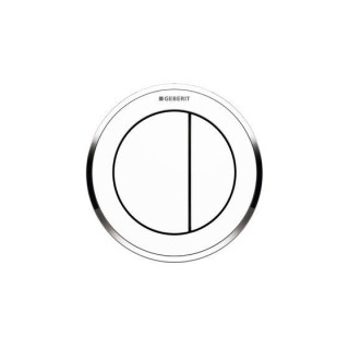 Przycisk do WC Geberit Typ 10 pneumatyczny, biały/złoty, ręczny, dwudzielny, podtynkowy, meblowy- sanitbuy.pl