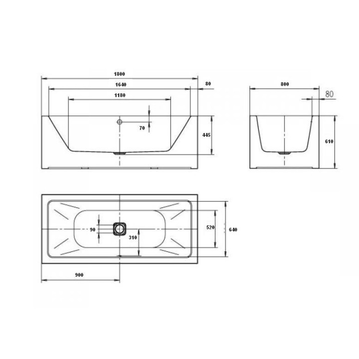 Wanna wolnostojąca, prostokątna Kaldewei Meisterstück Conoduo biała, 170 x 75 x 43 cm, pow. uszlachetniona, funkcja napełniania-