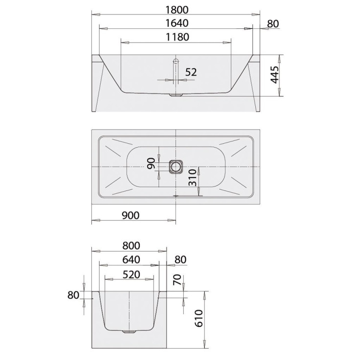 Wanna przyścienna, prostokątna Kaldewei Meisterstück Conoduo 2 biała, 170 x 75 x 43cm, powierzchnia uszlachetniona- sanitbuy.pl