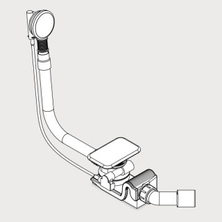 Specjalny zestaw odpływowo-przelewowy Kaldewei Asymmetric Duo KA4060 biały, emalionowana pokrywa i pokrętło- sanitbuy.pl